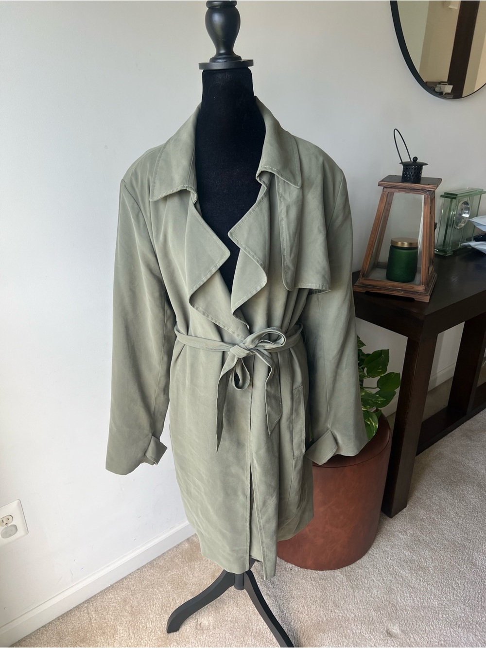 Banana Republic Olive Green Belted Trench Coat